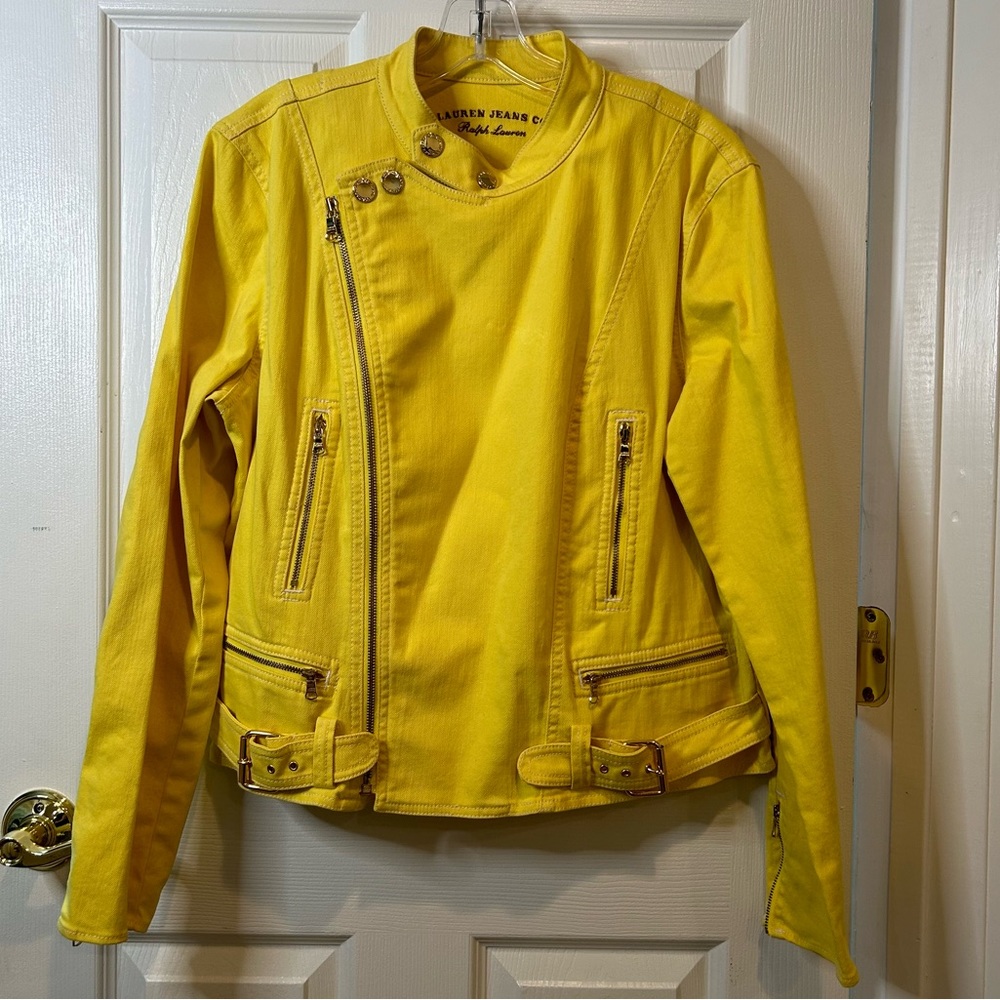 LAUREN JEANS COMPANY BRIGHT YELLOW JEAN JACKET
